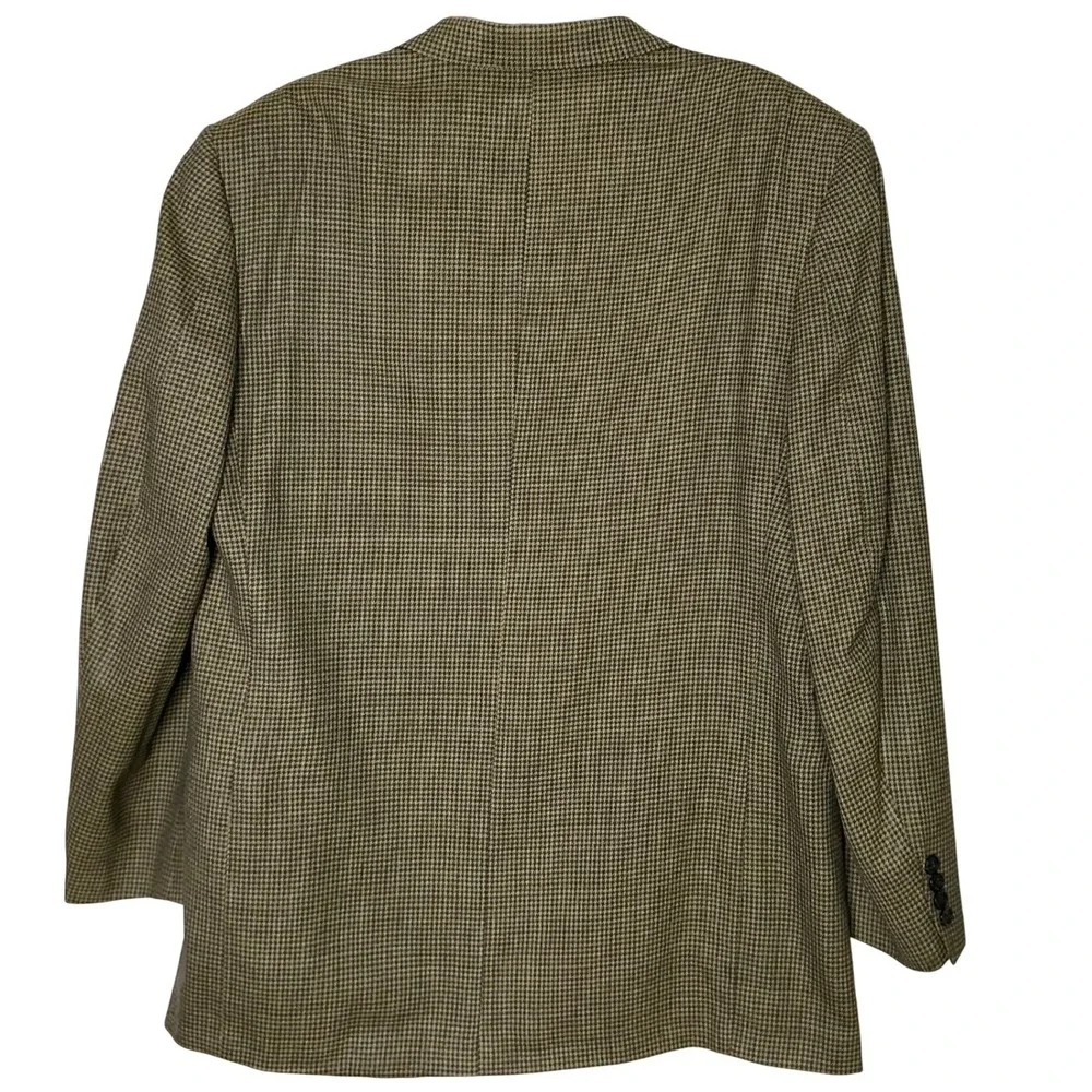 Oscar de la Renta Mens 44L Wool Houndstooth Blazer‎ Sport Coat Classic Old Money